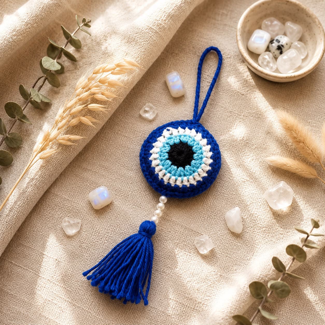 Crochet Evil Eye Charm